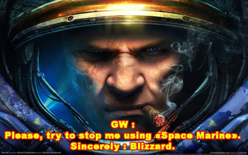 GW vs Blizzard. Well in this case "Space Marine" is not a problem isn't it ?